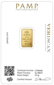2,5 gram goudbaar - PAMP Suisse