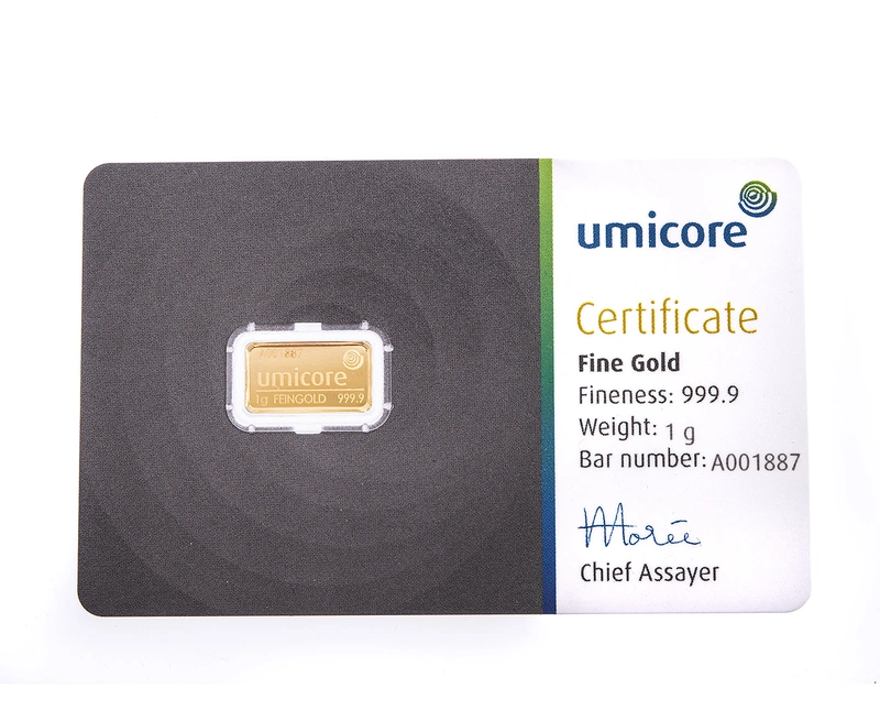 1 gram goudbaar - Umicore