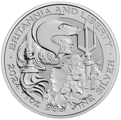 2024 1 troy ounce zilveren Britannia & Liberty munt