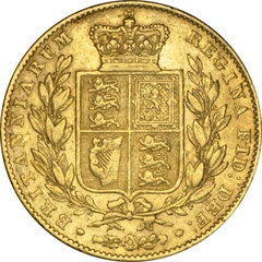 1838 gouden Sovereign munt Victoria Jong Portret Schildrug Londen NGC VF Details