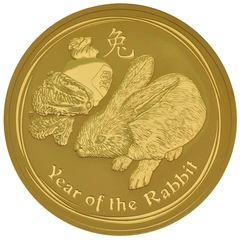 2011 10 troy ounce gouden Perth Mint Lunar munt Year of the Rabbit