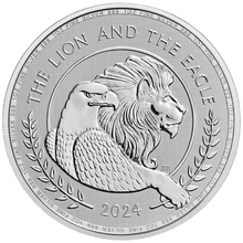 2024 1 troy ounce zilveren Lion and Eagle munt