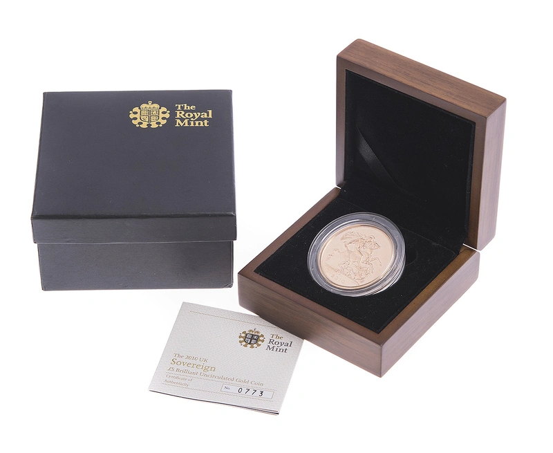2010 - Gold Five Pound Coin, Brilliant Uncirculated