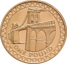 Gold Proof 2005 £1 Menai Straights Bridge
