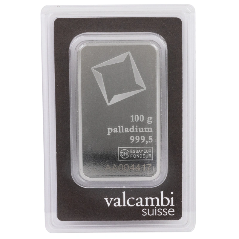 Valcambi 100 Gram Palladiumbaar