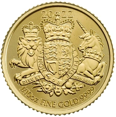 2022 1/10 troy ounce gouden Royal Arms munt