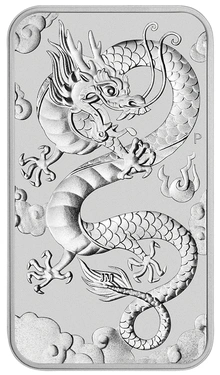 1 troy ounce zilveren Dragon Rectangular munt - 2019