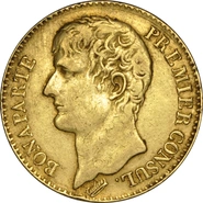 40 French Francs Napoleon First Consul Bare Head 1802-1804 AN 11-12