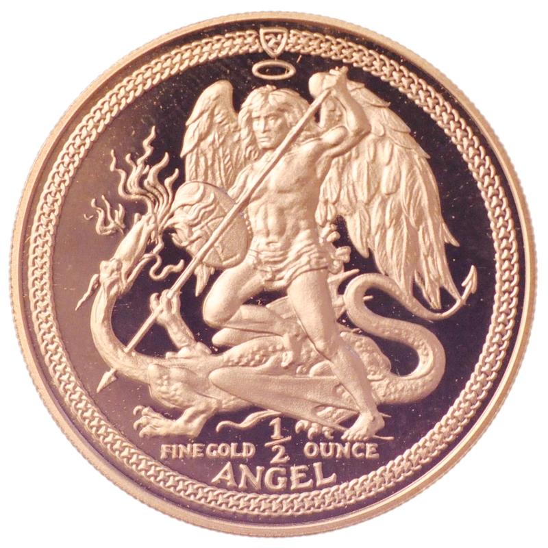 1/2 Ons Gouden Isle of Man Angel Munt