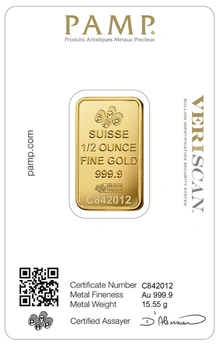 1/2 troy ounce goudbaar - PAMP Suisse