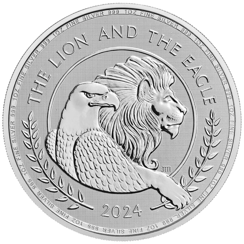 2024 1 troy ounce zilveren Lion and Eagle munt